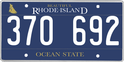 RI license plate 370692
