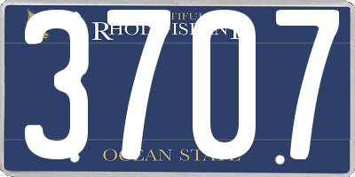 RI license plate 3707