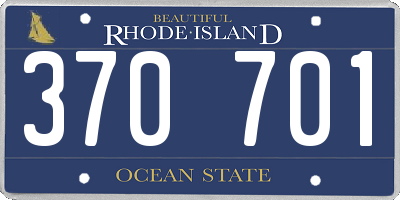 RI license plate 370701