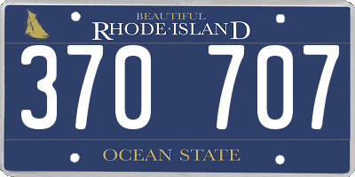 RI license plate 370707
