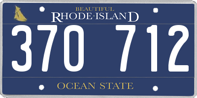 RI license plate 370712