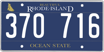RI license plate 370716