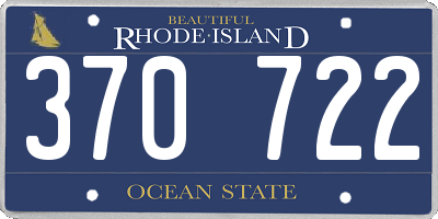 RI license plate 370722