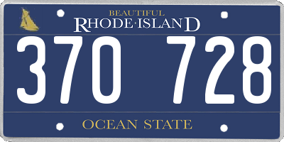 RI license plate 370728