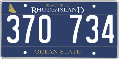 RI license plate 370734