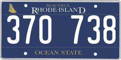RI license plate 370738