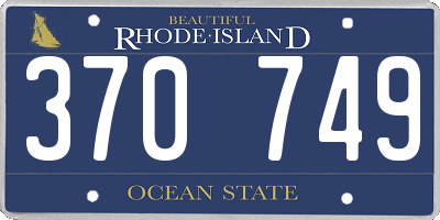 RI license plate 370749