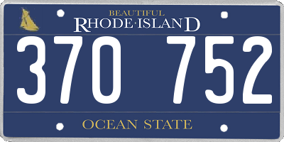 RI license plate 370752