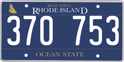 RI license plate 370753