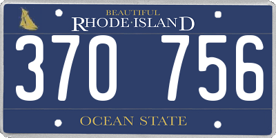 RI license plate 370756
