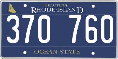 RI license plate 370760