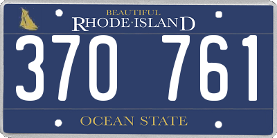 RI license plate 370761