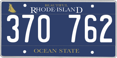 RI license plate 370762