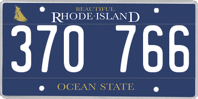 RI license plate 370766