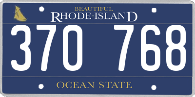 RI license plate 370768