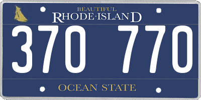 RI license plate 370770