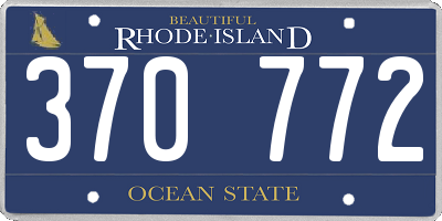 RI license plate 370772