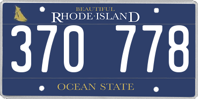 RI license plate 370778