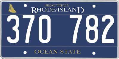 RI license plate 370782