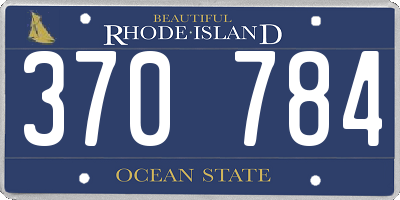 RI license plate 370784