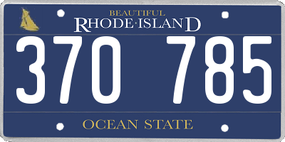 RI license plate 370785