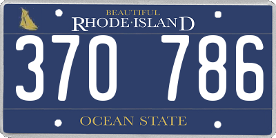 RI license plate 370786