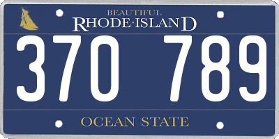 RI license plate 370789