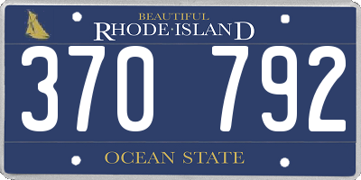 RI license plate 370792