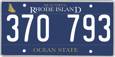 RI license plate 370793