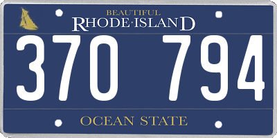 RI license plate 370794