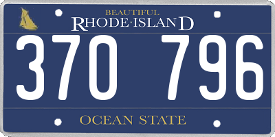 RI license plate 370796