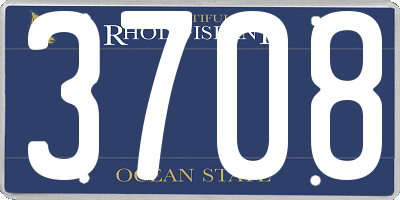 RI license plate 3708