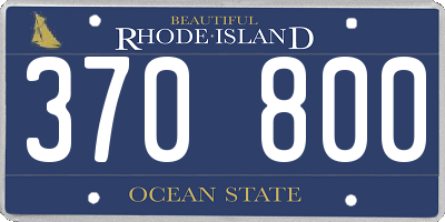 RI license plate 370800