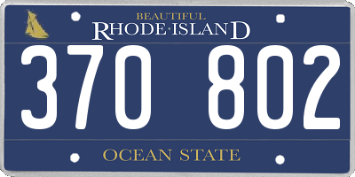 RI license plate 370802