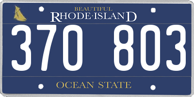 RI license plate 370803