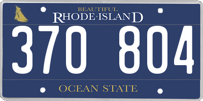 RI license plate 370804
