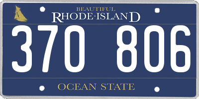 RI license plate 370806
