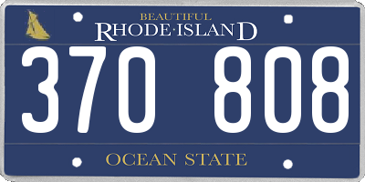 RI license plate 370808
