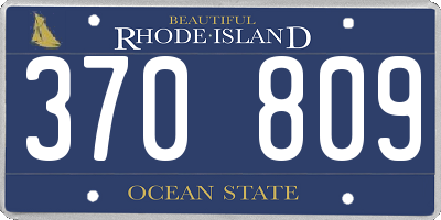 RI license plate 370809