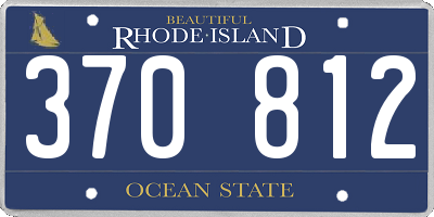 RI license plate 370812