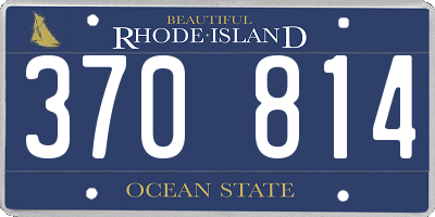 RI license plate 370814