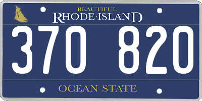 RI license plate 370820