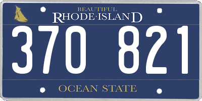RI license plate 370821