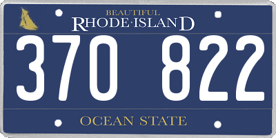 RI license plate 370822