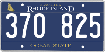 RI license plate 370825