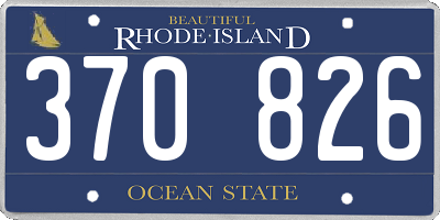 RI license plate 370826
