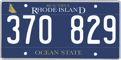 RI license plate 370829