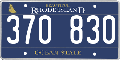 RI license plate 370830