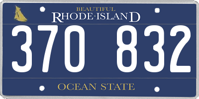 RI license plate 370832