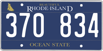 RI license plate 370834